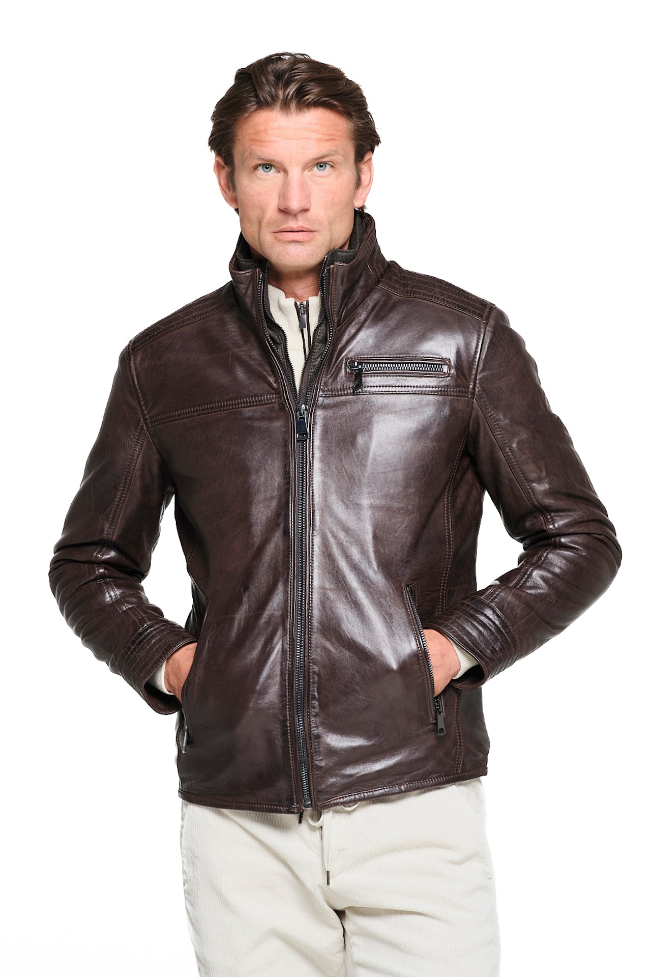 ΑΝΔΡΙΚΟ ΚΑΦΕ ΔΕΡΜΑΤΙΝΟ JACKET PORTOBELLO'S